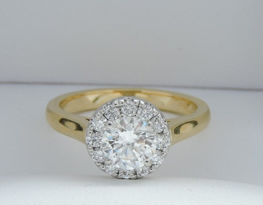 Mesmerising GIA Certified Ideal Cut (3xEX) in Halo Design Setting by Xennox Diamonds