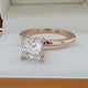 Breathtaking Princess Cut LG Diamond in Rose Gold