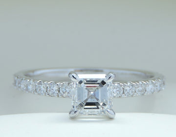 Stunning GIA Certified Square Emerald Cut Diamond Ring