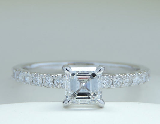 Stunning GIA Certified Square Emerald Cut Diamond Ring