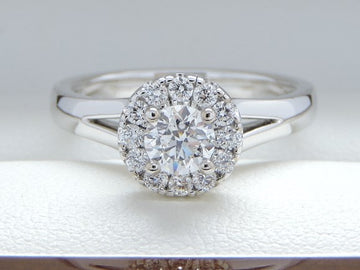GIA Certified Diamond Halo Style Engagement Ring