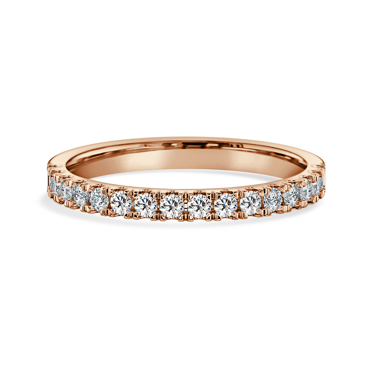 Half Round Wedding Ring with 1.8mm Accents