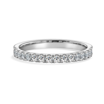 Half Round Wedding Ring with 1.8mm Accents