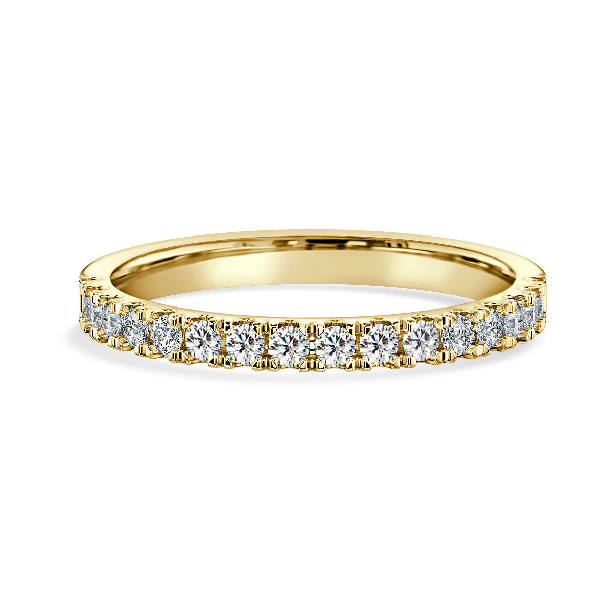 Half Round Wedding Ring with 1.8mm Accents