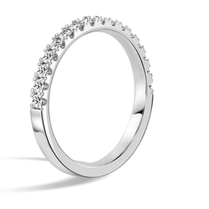 Half Round Wedding Ring with 1.8mm Accents