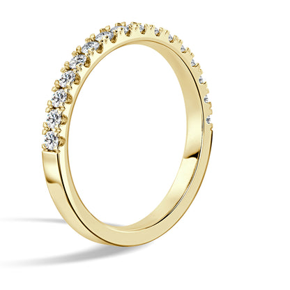 Half Round Wedding Ring with 1.8mm Accents