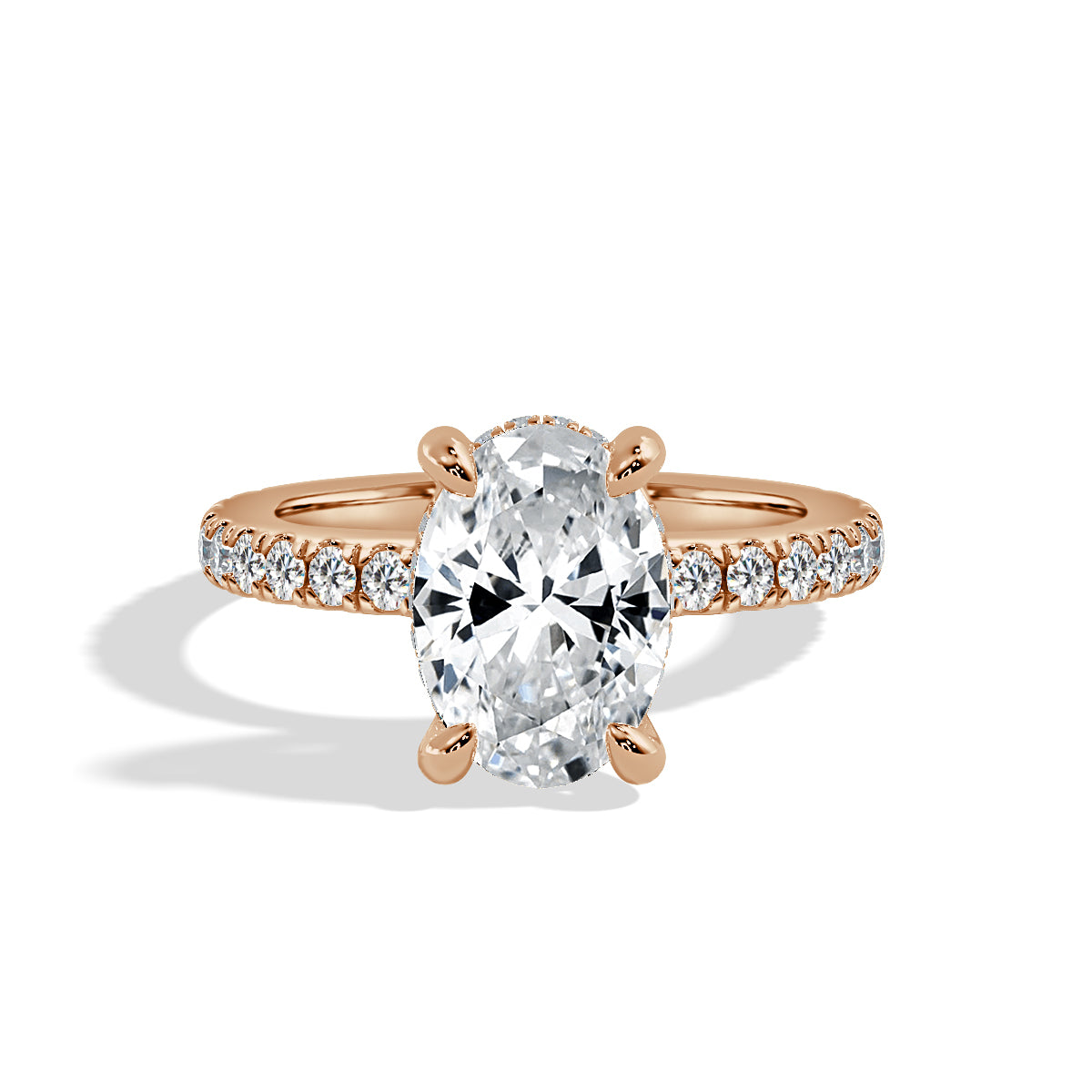 2.5 Carat Oval Cut Diamond in Hidden Halo & Accents Setting