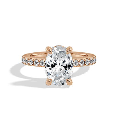 2.5 Carat Oval Cut Diamond in Hidden Halo & Accents Setting