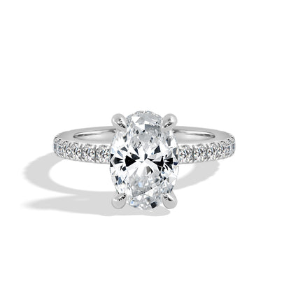 2.5 Carat Oval Cut Diamond in Hidden Halo & Accents Setting