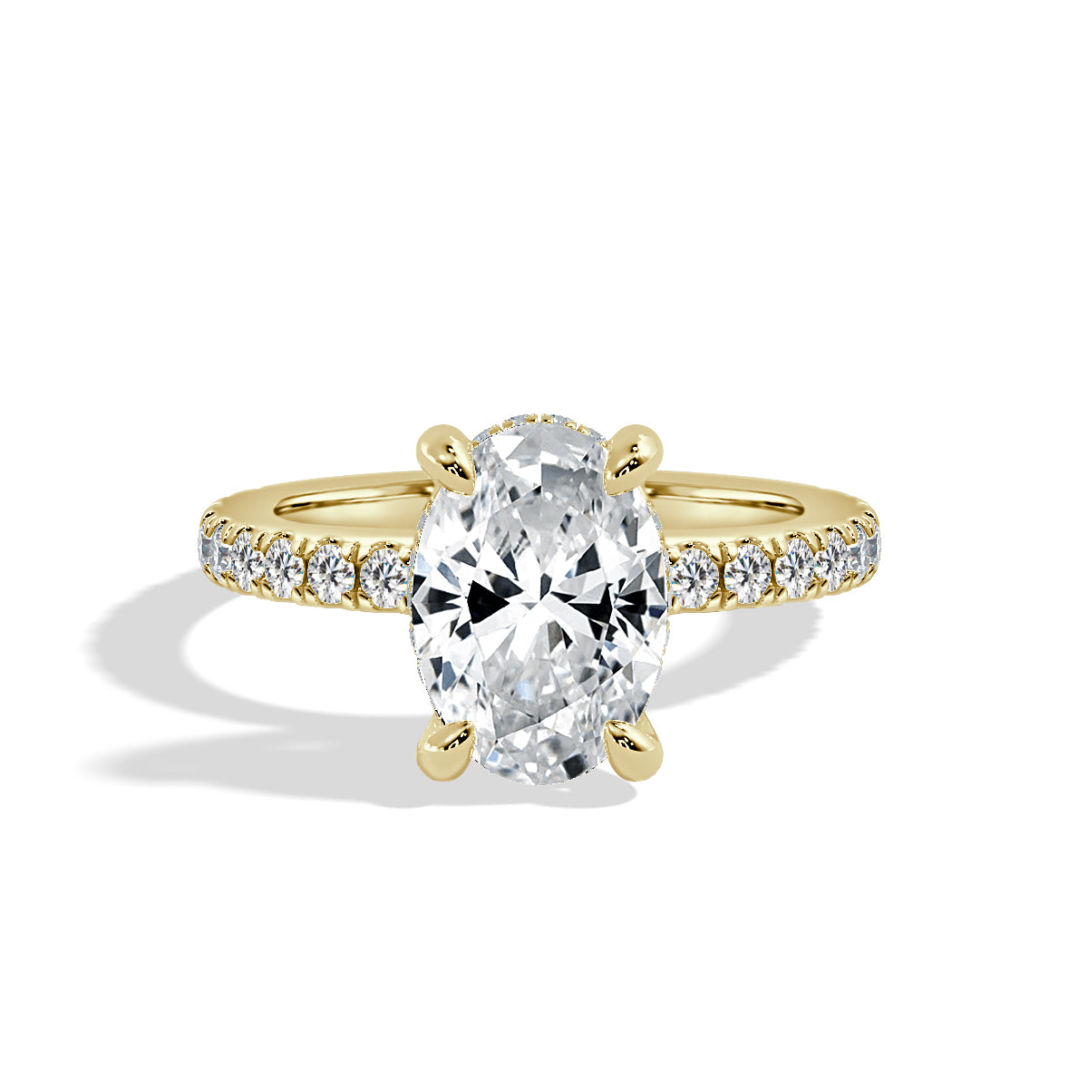 2.5 Carat Oval Cut Diamond in Hidden Halo & Accents Setting