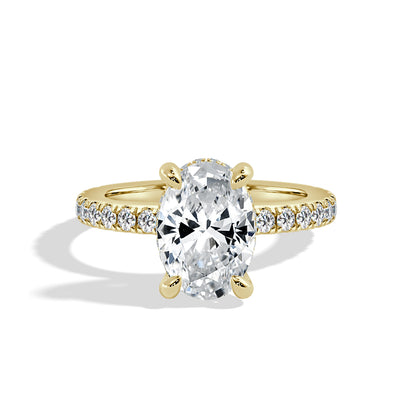 2.5 Carat Oval Cut Diamond in Hidden Halo & Accents Setting