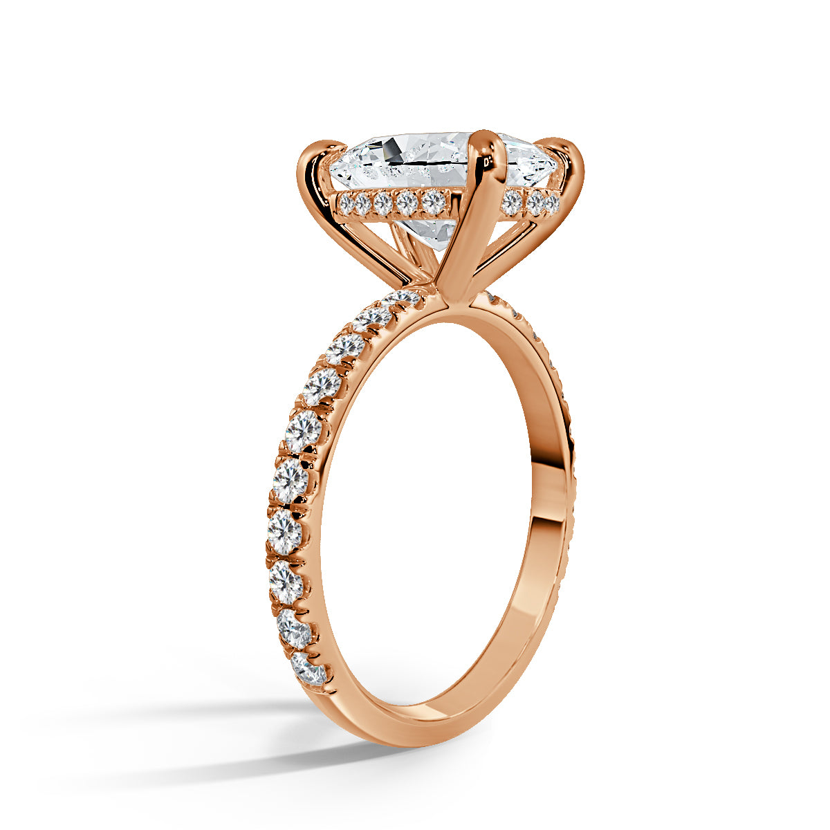 2.5 Carat Oval Cut Diamond in Hidden Halo & Accents Setting