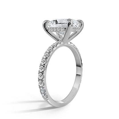 2.5 Carat Oval Cut Diamond in Hidden Halo & Accents Setting