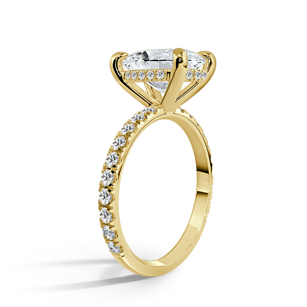 2.5 Carat Oval Cut Diamond in Hidden Halo & Accents Setting