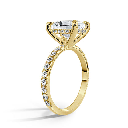 2.5 Carat Oval Cut Diamond in Hidden Halo & Accents Setting