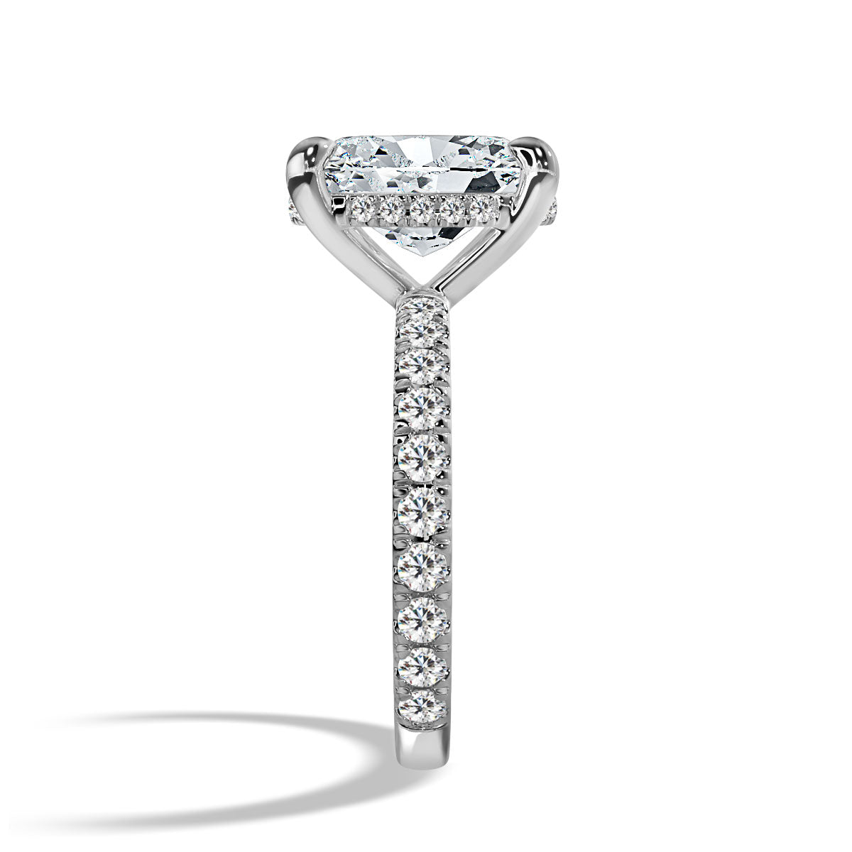 2.5 Carat Oval Cut Diamond in Hidden Halo & Accents Setting