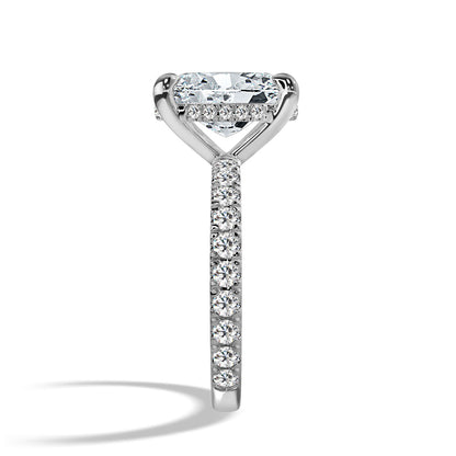 2.5 Carat Oval Cut Diamond in Hidden Halo & Accents Setting