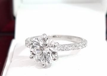 Breathtaking IGI, 2.53 Carat, E/VS1, 'IDEAL' Cut Diamond Engagement Ring