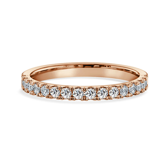 Half Round Wedding Ring with 2.2mm Accents