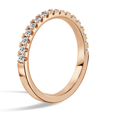 Half Round Wedding Ring with 2.2mm Accents