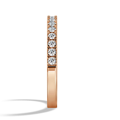 Half Round Wedding Ring with 2.2mm Accents