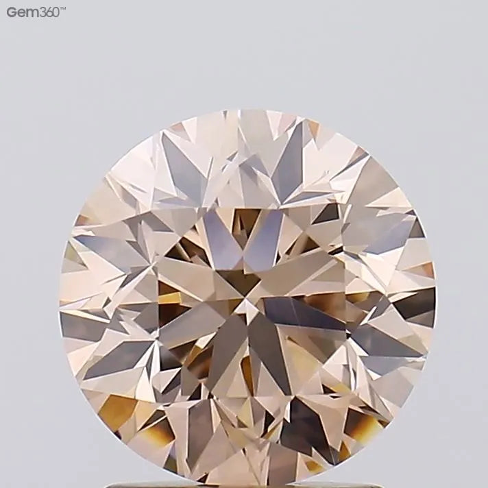 2.05ct Round Lab Grown Diamond (Colour Fancy Light Pinkish Brown, Clarity VVS2, Cut VG, IGI Certified)