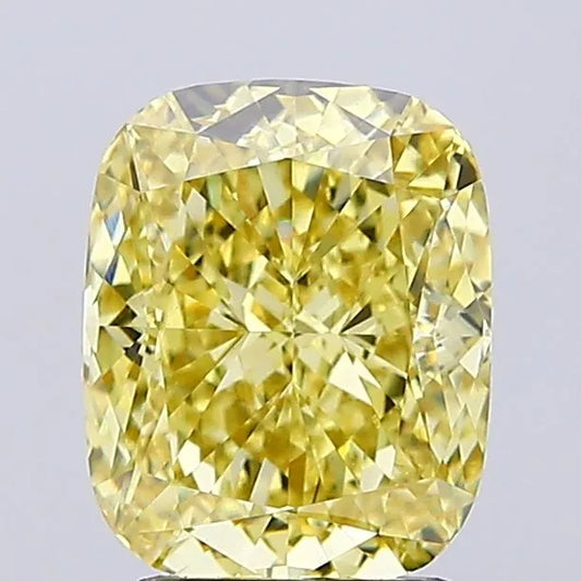 2.80ct Cushion modified Lab Grown Diamond (Colour Fancy Intense Yellow, Clarity VVS2, IGI Certified)