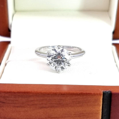 2.55 Carat Round Cut Lab Diamond Engagement Ring - E/VS1 Ideal Cut!