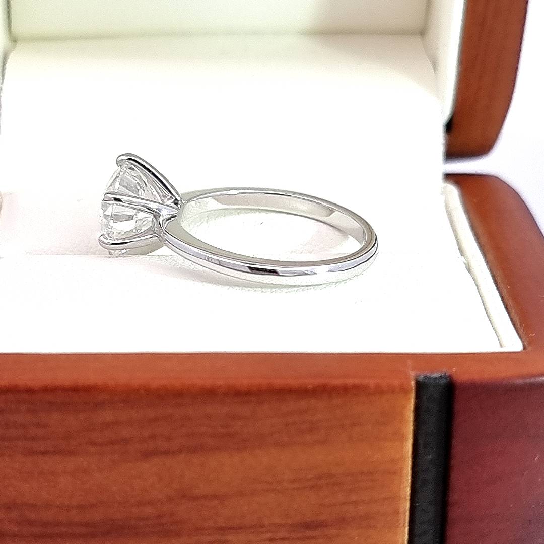 2.55 Carat Round Cut Lab Diamond Engagement Ring - E/VS1 Ideal Cut!