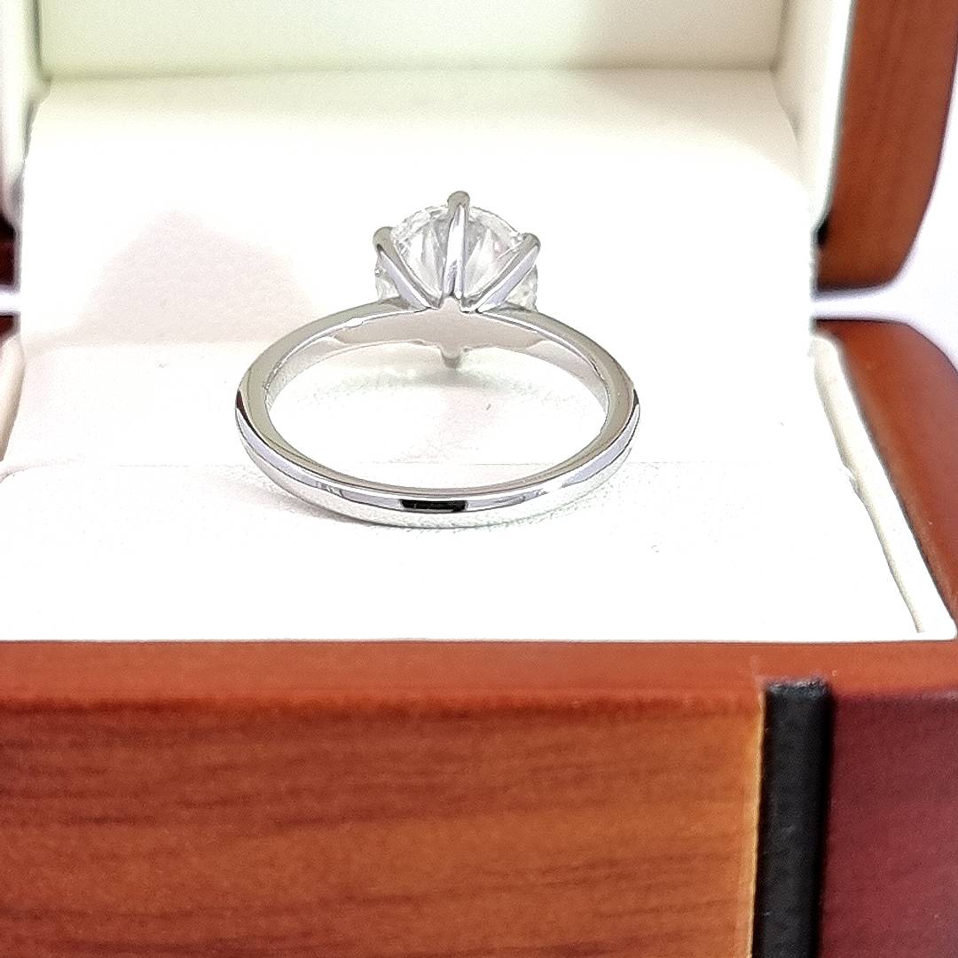 2.55 Carat Round Cut Lab Diamond Engagement Ring - E/VS1 Ideal Cut!