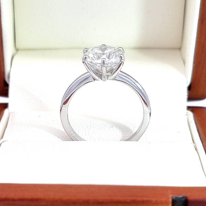 2.55 Carat Round Cut Lab Diamond Engagement Ring - E/VS1 Ideal Cut!