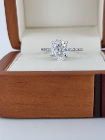 2.30 Carat Oval Cut Diamond Engagement Ring - Lab Grown!