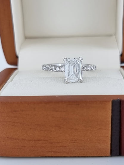 Stunning 2.57 Carat Emerald Cut Diamond Engagement Ring - Lab Grown!