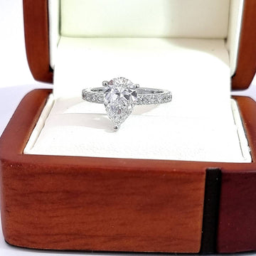 Near 2.5 Carat Pear Cut, LG Diamond Engagement Ring - D VS1!