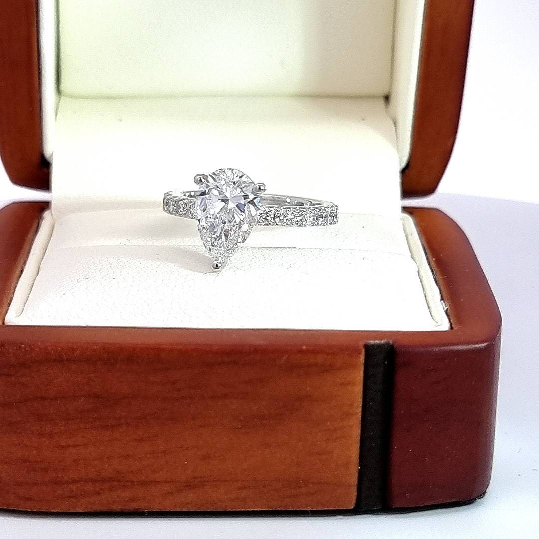 Near 2.5 Carat Pear Cut, LG Diamond Engagement Ring - D VS1!