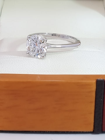 $8K Value - 2.07 Carat Round Cut, LG Diamond Engagement Ring - E Colour Ideal Cut