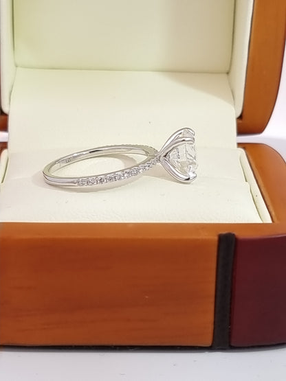 D Colour, 2.80 Carat, Round Cut LG Diamond & 18K WG Engagement Ring