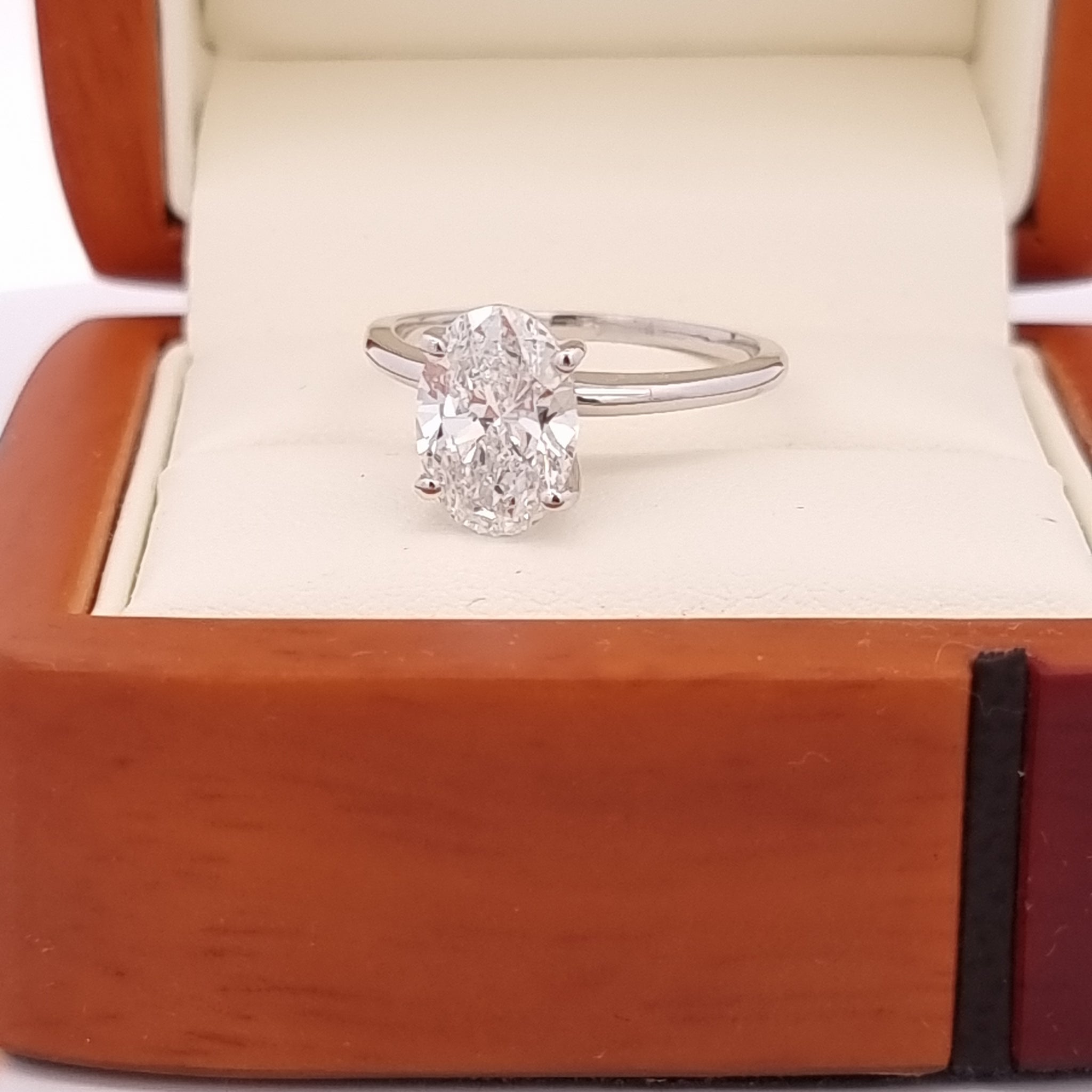 Ideally Proportioned, 2.26 Carat, E/VS1, Oval Cut Diamond Engagement Ring