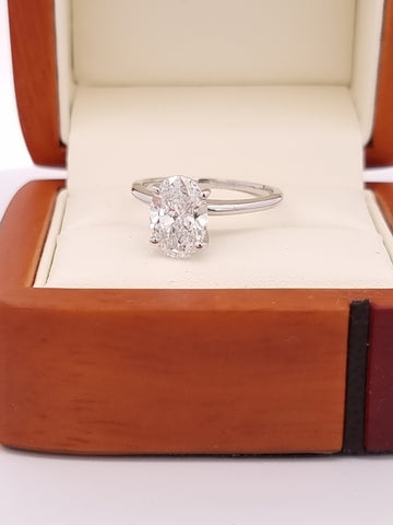 Ideally Proportioned, 2.26 Carat, E/VS1, Oval Cut Diamond Engagement Ring