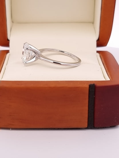 Ideally Proportioned, 2.26 Carat, E/VS1, Oval Cut Diamond Engagement Ring