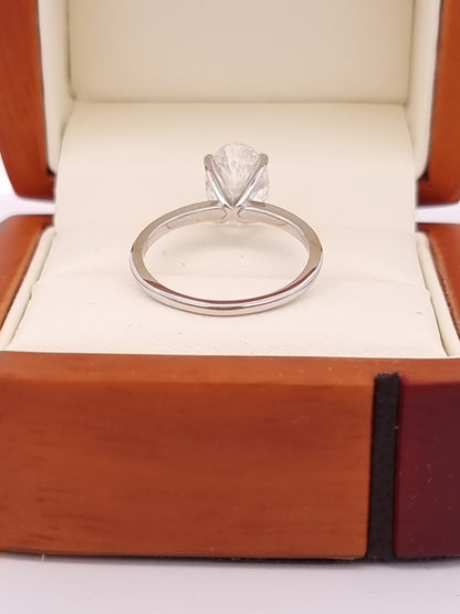 Ideally Proportioned, 2.26 Carat, E/VS1, Oval Cut Diamond Engagement Ring