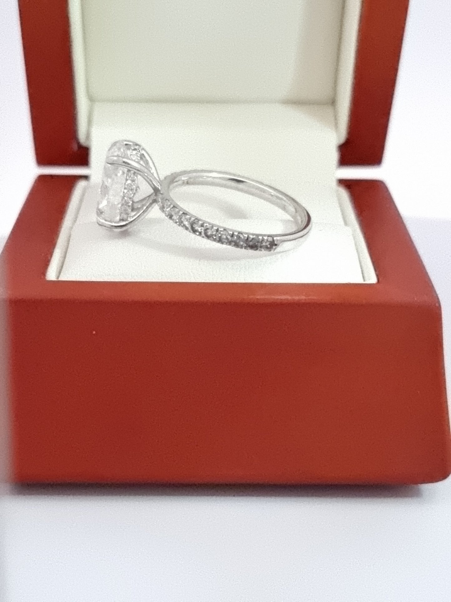 Save 50% - Hefty 3.55 Ct, D VS1 Oval Cut LG Diamond & Hidden Halo Engagement Ring