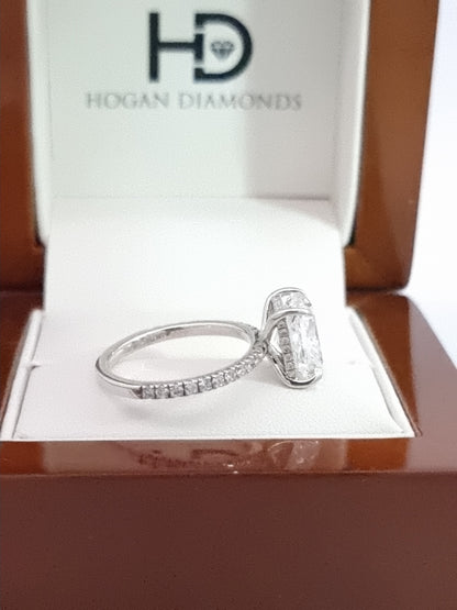 $12K Value – BIG, 3.51 Ct, D Colour Cushion Cut LG Diamond Engagement Ring