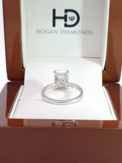 $12K Value – BIG, 3.51 Ct, D Colour Cushion Cut LG Diamond Engagement Ring