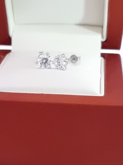 D/E Colour - 1.00 Carat LG Diamond Stud Earrings - $2250 Retail Value!