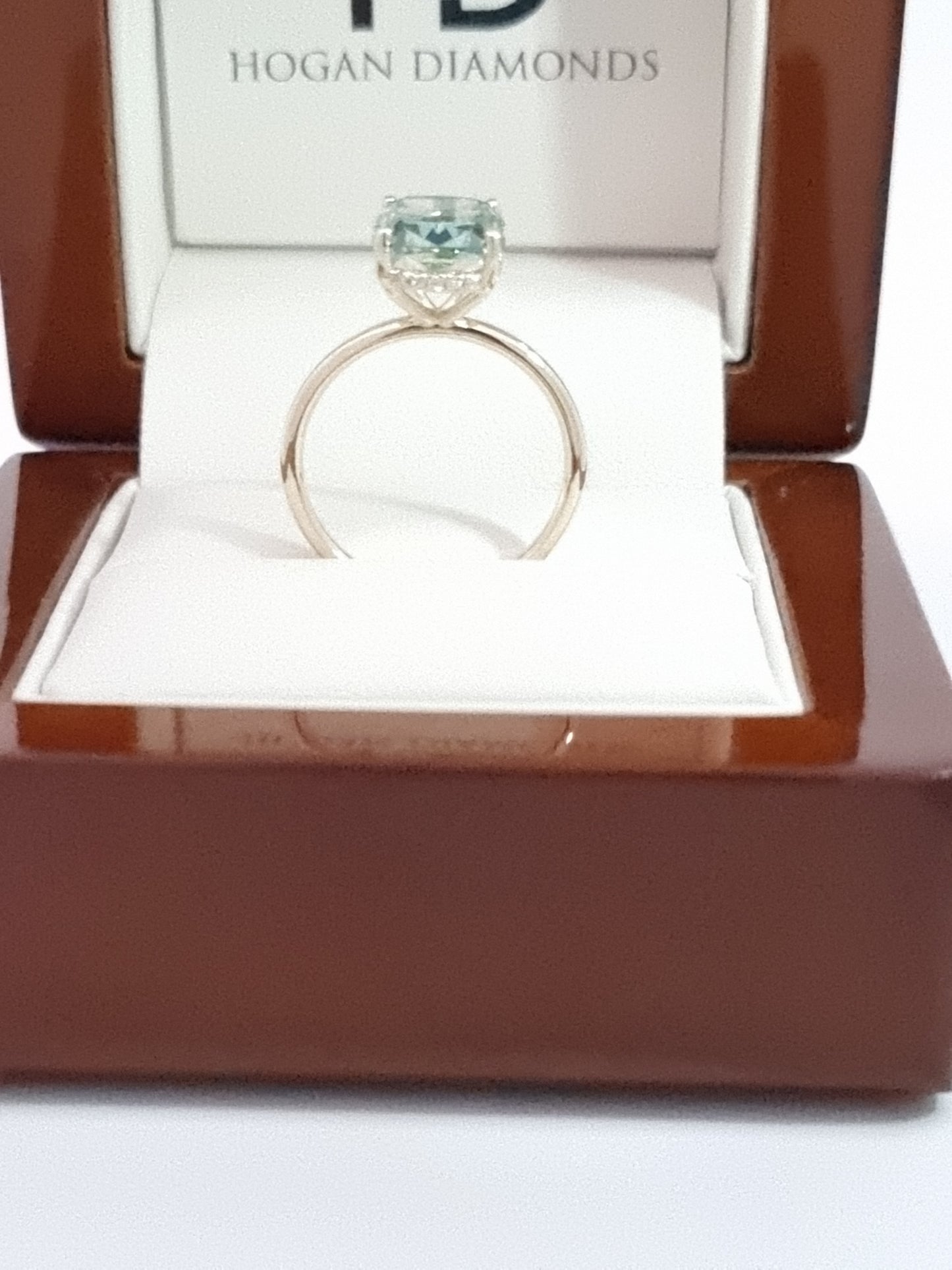 Captivating 4.01 Carat, Fancy Vivid Green Diamond in Yellow Gold Hidden Halo Setting!