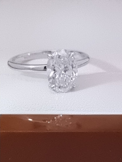 2.00 Carat Oval Cut LG Diamond Solitaire in White, Yellow or Rose Gold
