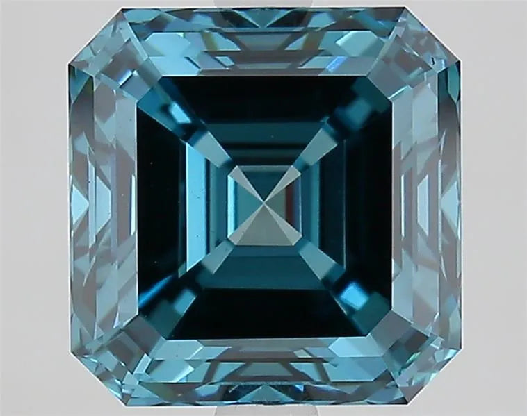 3.30ct Square emerald Lab Grown Diamond (Colour Fancy Vivid Blue, Clarity VS1, IGI Certified)