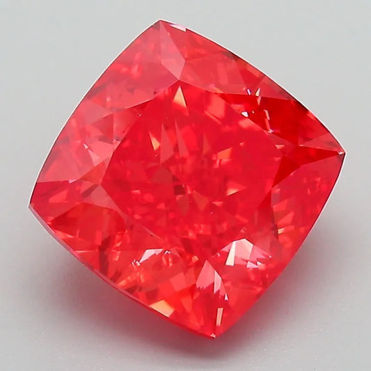 4.13ct Cushion modified Lab Grown Diamond (Colour Fancy Vivid Red, Clarity VVS2, IGI Certified)