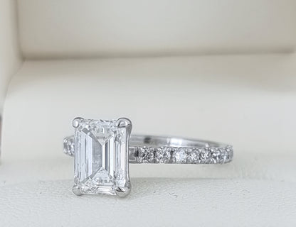 Stunning 2.57 Carat Emerald Cut Diamond Engagement Ring - Lab Grown!